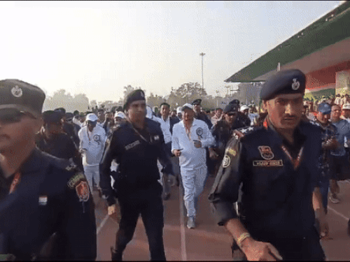 Haryana CM lost his balance during Run for Unity: Fell after stumbling in the crowd, commando held him; Saini said- he is engaged in everyone’s welfare