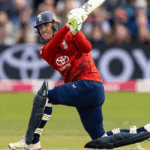 England won the second T20 by four wickets: also won the series from West Indies; 63 run partnership between Butler-Duckett