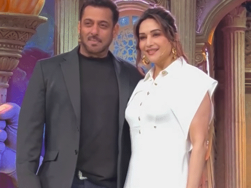 Madhuri Dixit will be seen in Bigg Boss 19: The actress posed with Salman Khan as she arrived to promote her upcoming series.