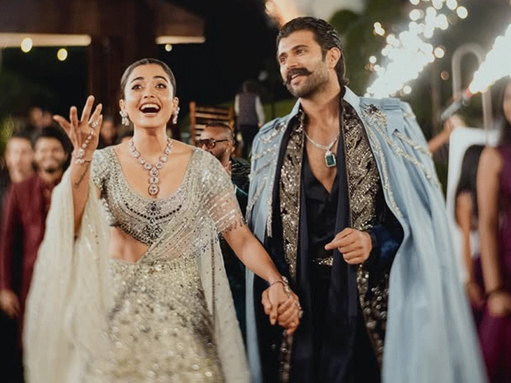 Vijay and Rashmika’s sangeet night photos surface: The couple posted a photo five days after their wedding; they shared a romantic dance at the ceremony.